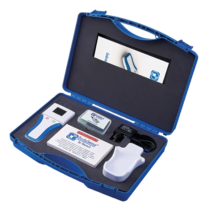 Bausch OccluSense digital occlusion kit with handheld device and sensors
